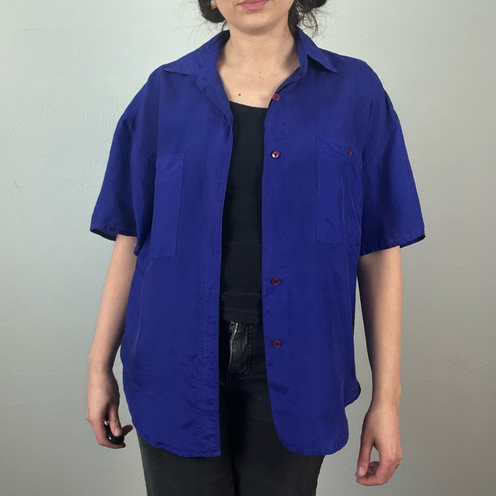 Vintage Purple Silk Shirt
